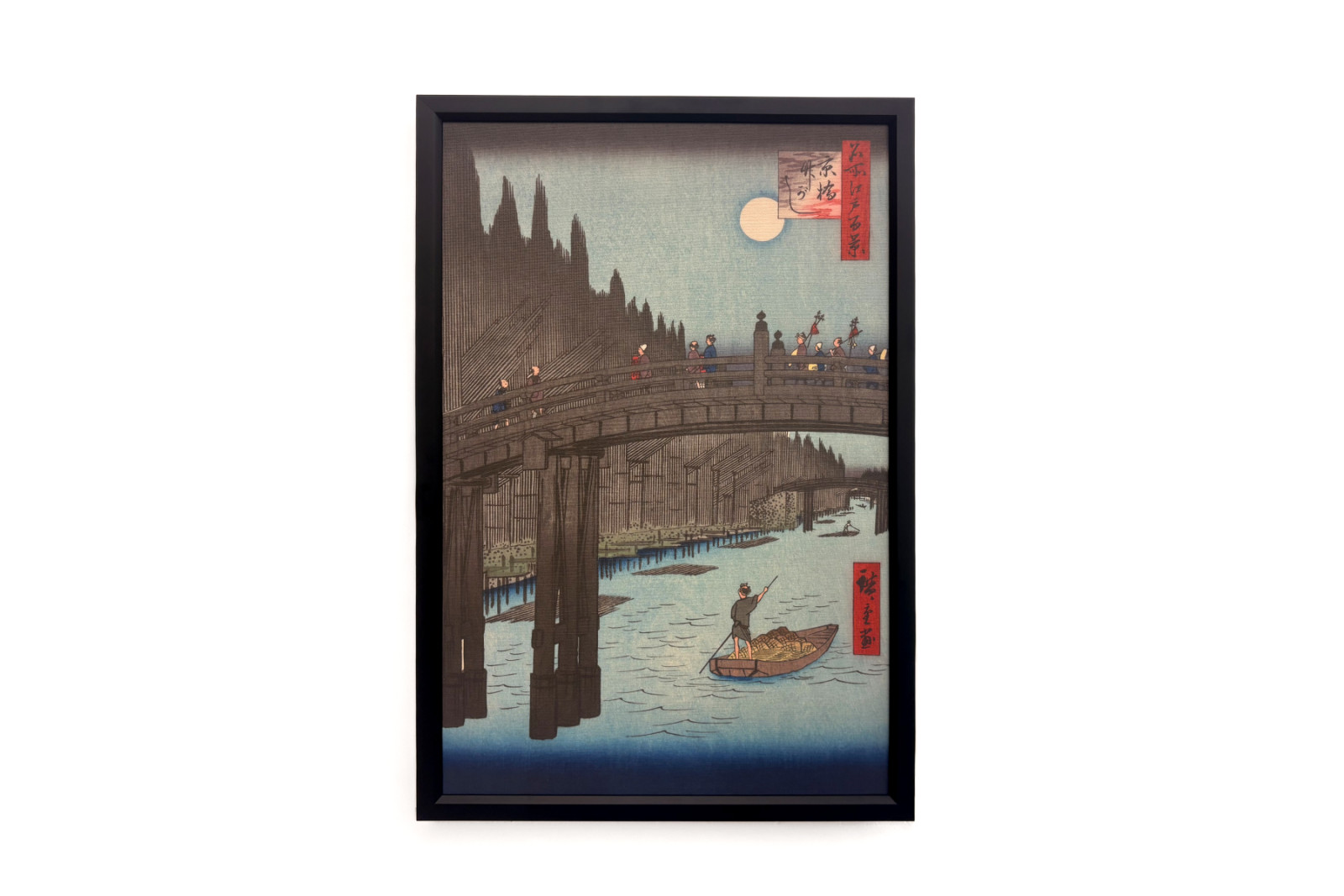 Bambumarknad vid Capital Bridge, 1857., 1857. - Ando Hiroshige