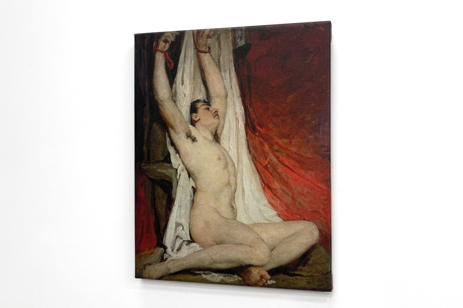 Manlig nakenstudie med uppsträckta armar - William Etty