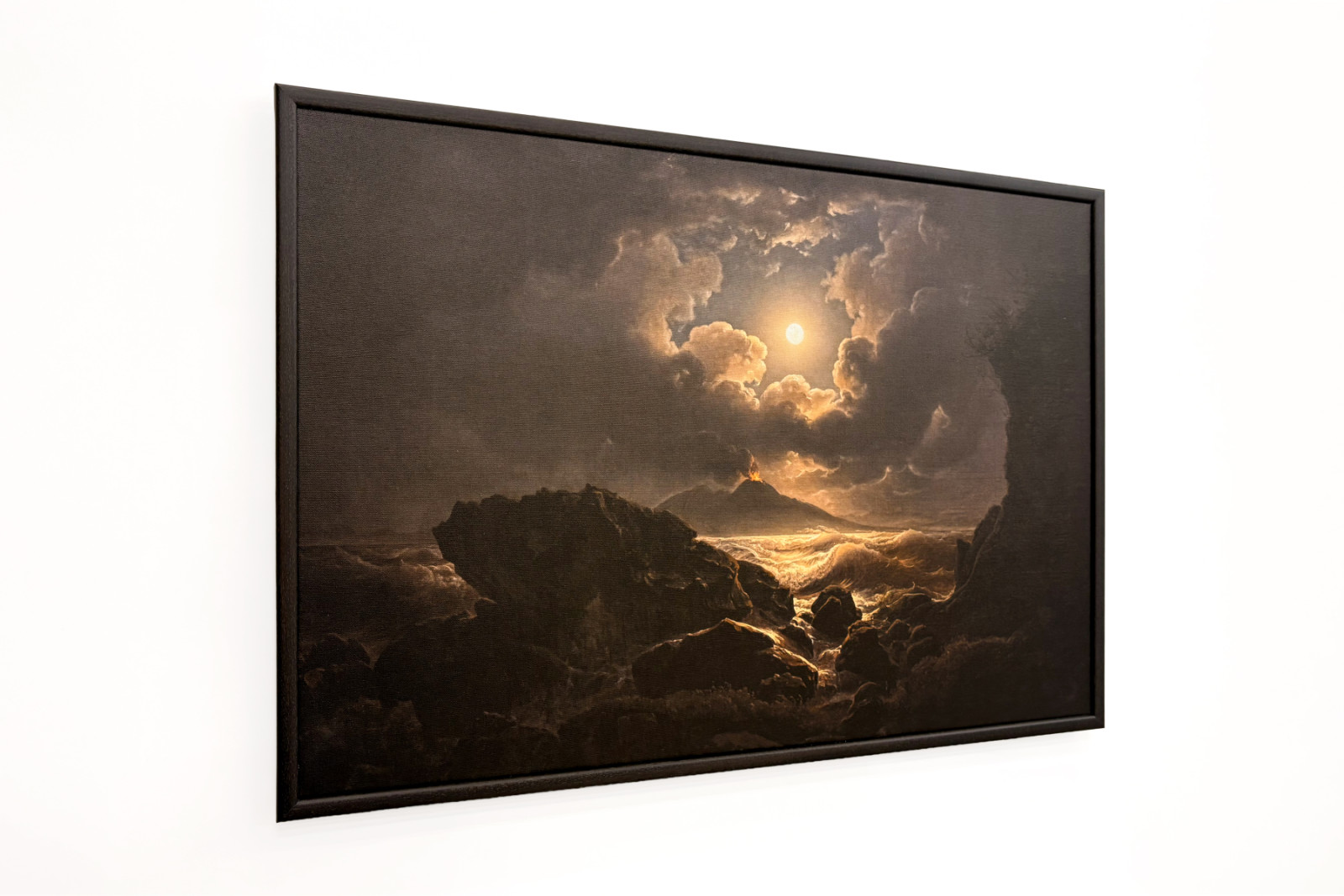 Storm i Neapelbukten i månsken - Joseph Rebell