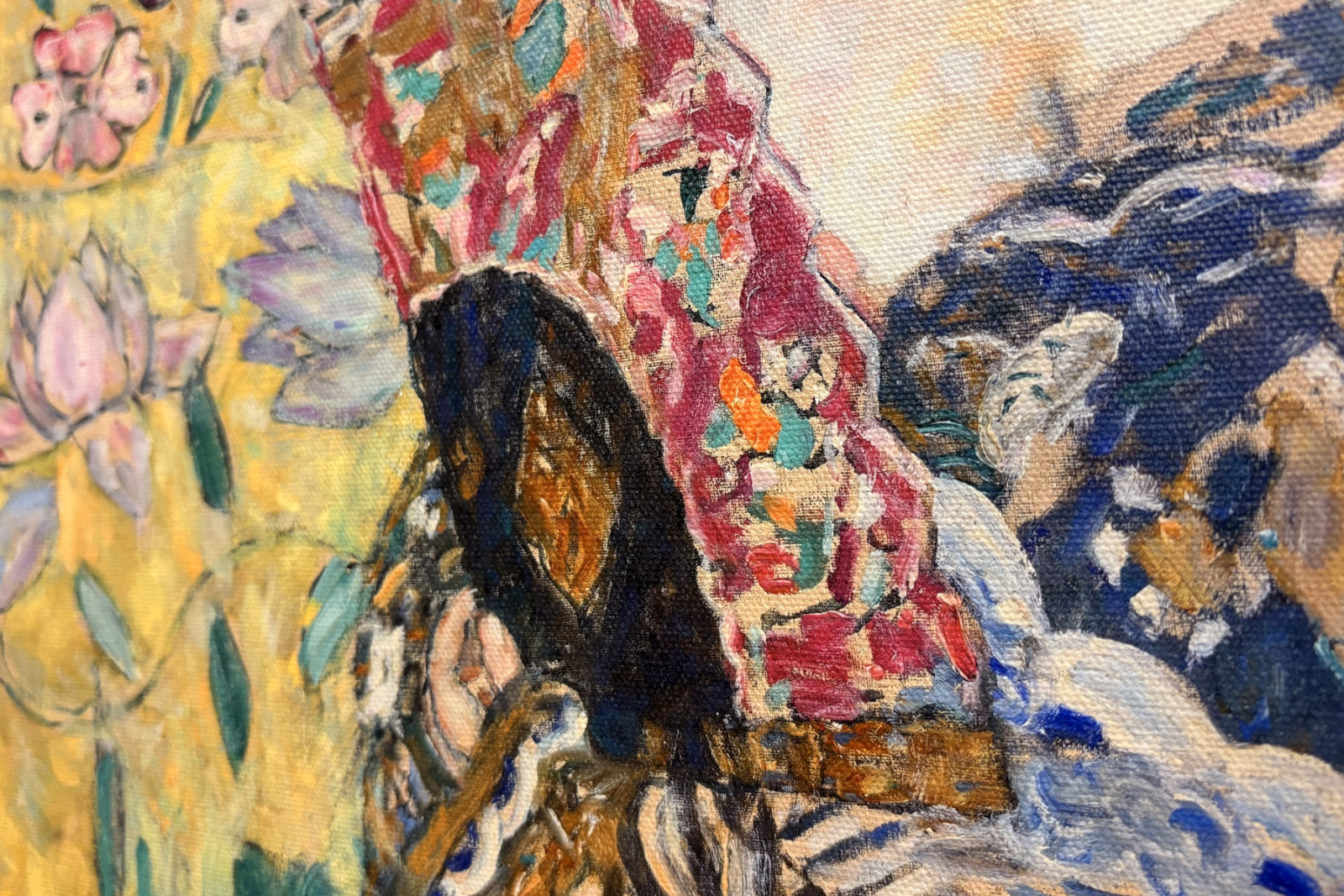 Dam med fläkt - Gustav Klimt