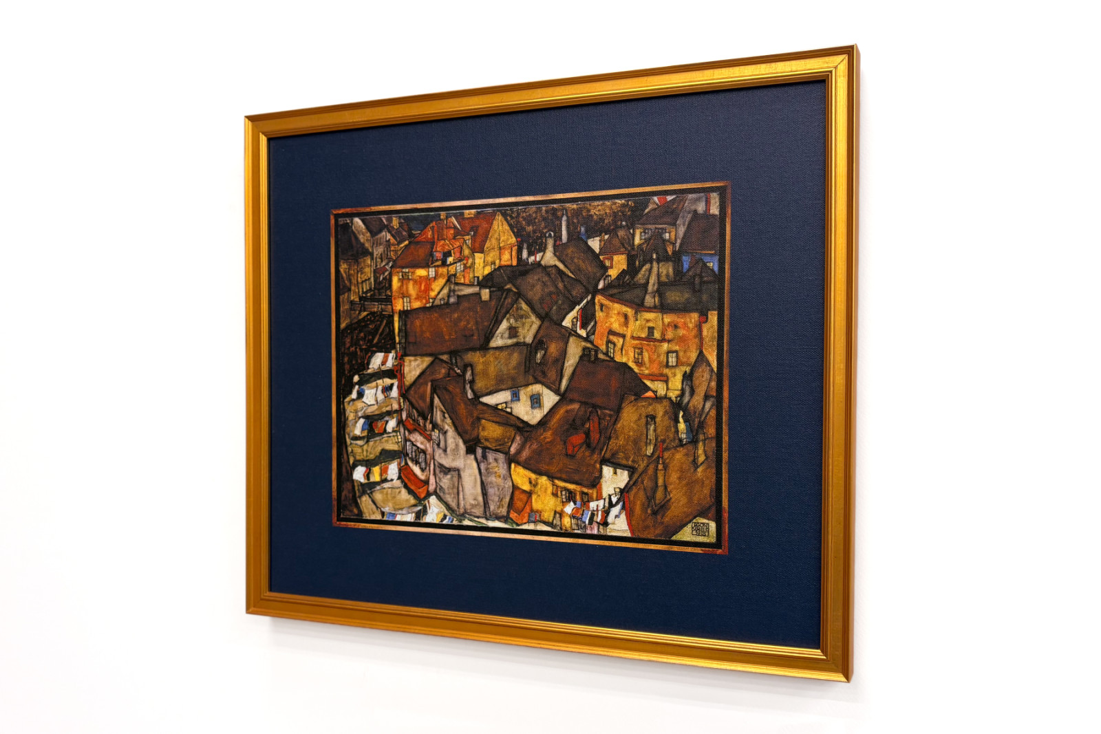 Halvmåne av hus, Krumau (nuvarande Český Krumlov, Tjeckoslovakien) - Halvmåne av hus, Krumau (Den lilla staden V), av Egon Schiele (1890-1918) - Egon Schiele