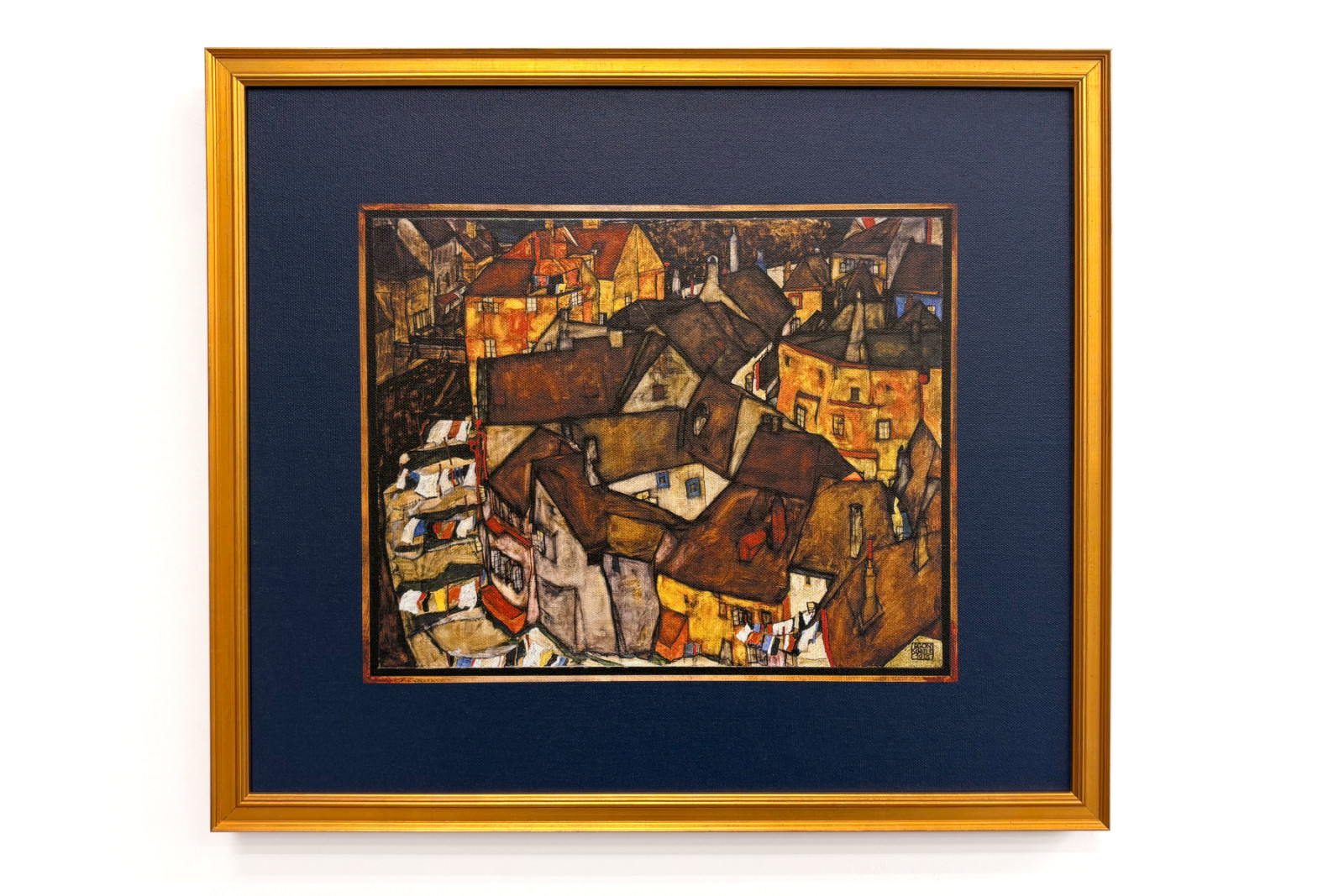 Halvmåne av hus, Krumau (nuvarande Český Krumlov, Tjeckoslovakien) - Halvmåne av hus, Krumau (Den lilla staden V), av Egon Schiele (1890-1918) - Egon Schiele