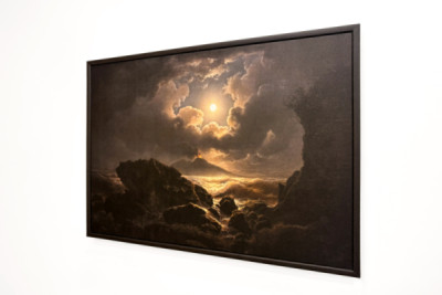Storm i Neapelbukten i månsken - Joseph Rebell