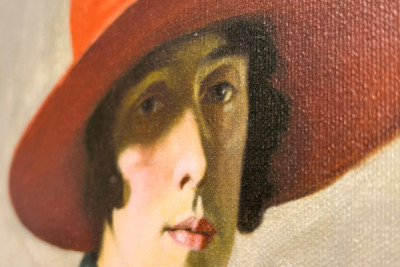 Dam med röd hatt - William Strang