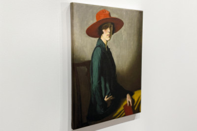 Dam med röd hatt - William Strang