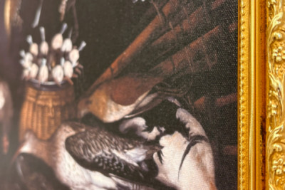Stilleben med fåglar (fågel) Målning tillskriven Michelangelo Merisi dit Caravaggio (Caravaggio) (1571-1610) Rom Galleria Borghese - Michelangelo Merisi da (attr. to) Caravaggio