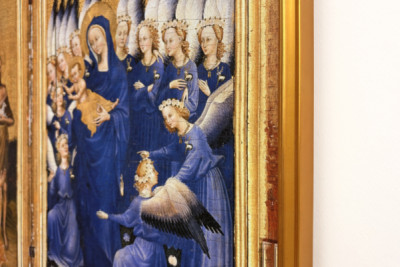 Richard II Presenterad till jungfrun och barnet av hans beskyddare Saint John the Baptist och Saints Edward and Edmund, c.1395-99 (äggtempera på ek)