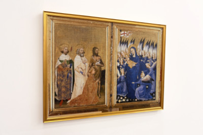 Richard II Presenterad till jungfrun och barnet av hans beskyddare Saint John the Baptist och Saints Edward and Edmund, c.1395-99 (äggtempera på ek)