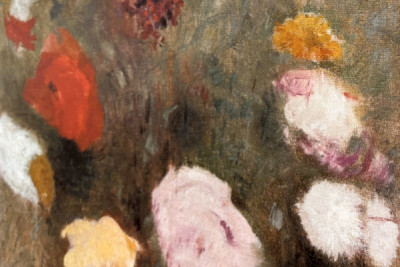 Bukett med vallmo Målning av Odilon redon (1840-1916). - Odilon Redon
