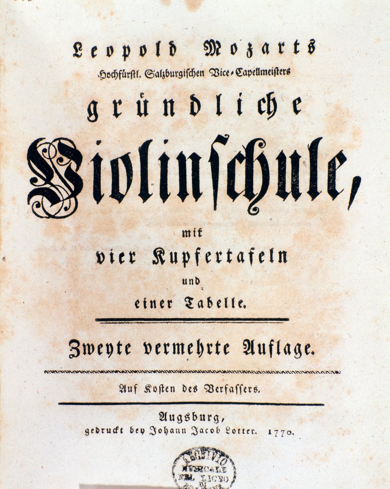 Titelsida för violinmetoden av Leopold Mozart (1719-1787), far till Wolfgang Amadeus av Italian School