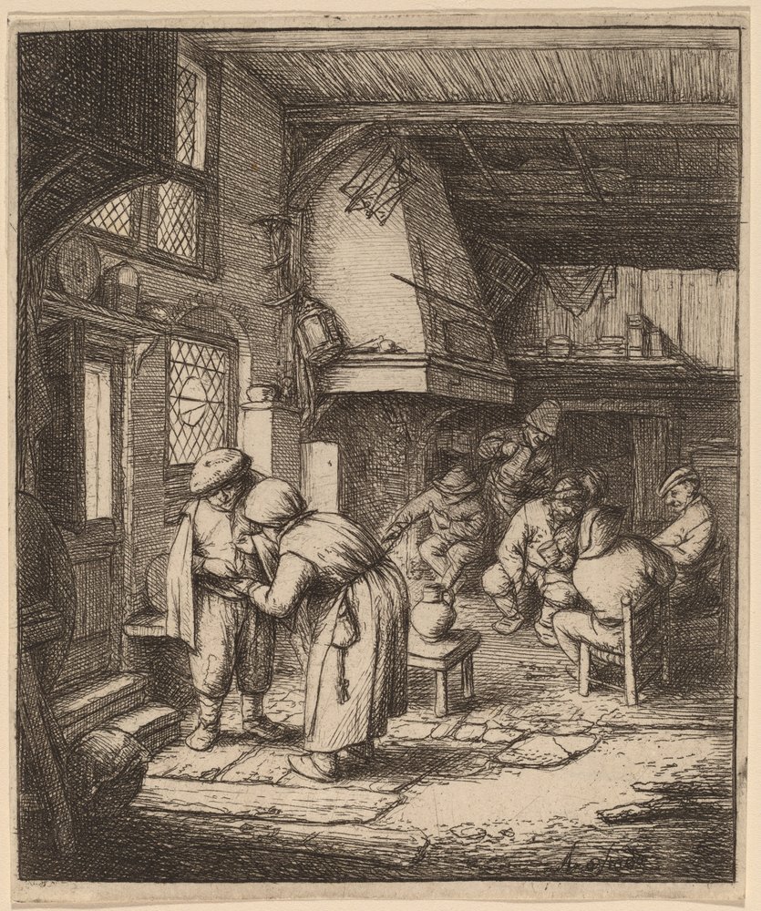 Bonde som reglerar sin skuld av Adriaen van Ostade