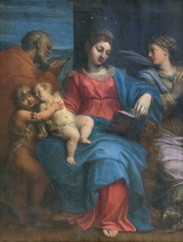 Helig familj med St Margaret av Agostino Carracci