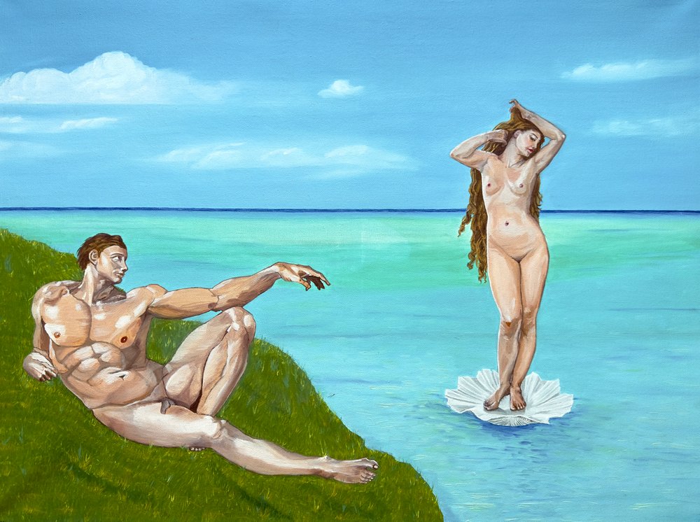 Adams dröm: Venus, 2023 (olja på duk) av Akturk Yasemin