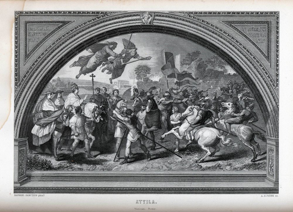 Attila efter Rafael, 1882 av Albert Henry Payne