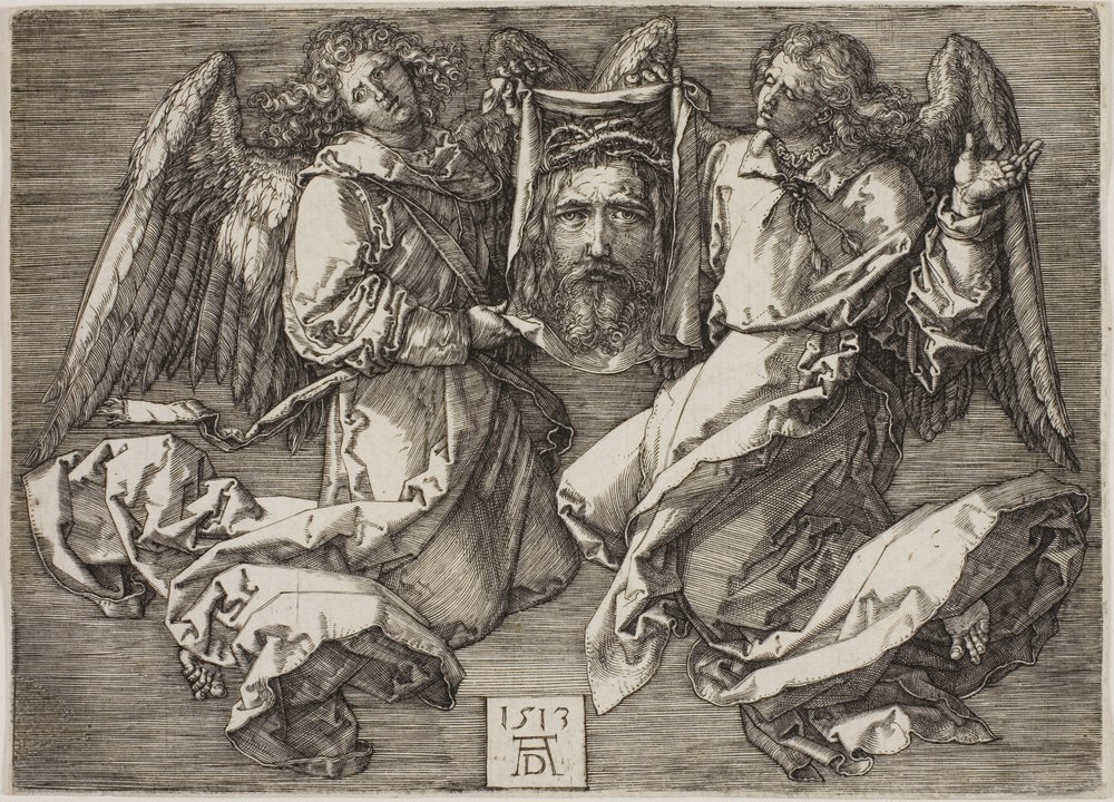 Sudarium visas av två änglar av Albrecht Dürer