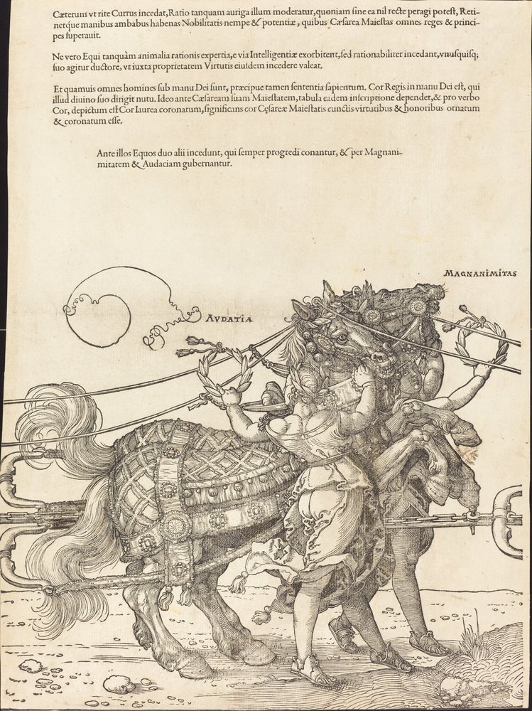 Maximilian I:s triumfvagn (Den stora triumfvagnen) [skylt 7 av 8] av Albrecht Dürer