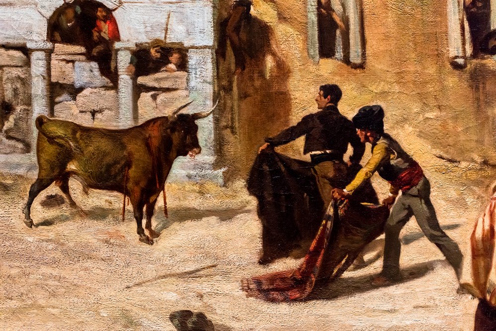 Bekämpning av novillos, detalj av Alfred Dehodencq
