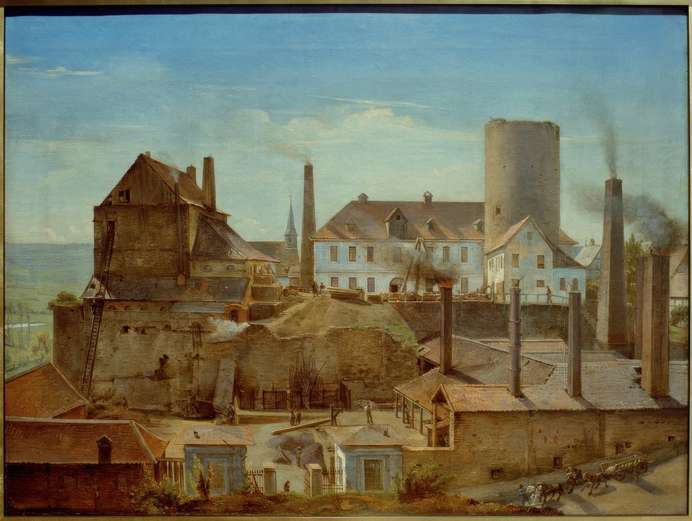 Harkorts fabrik vid Wetter slott vid Ruhr av Alfred Rethel