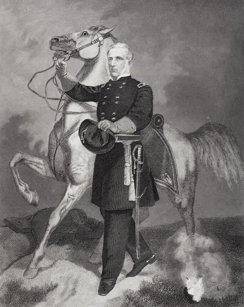 Porträtt av general James Samuel Wadsworth (1807-64) (litografi) av Alonzo Chappel