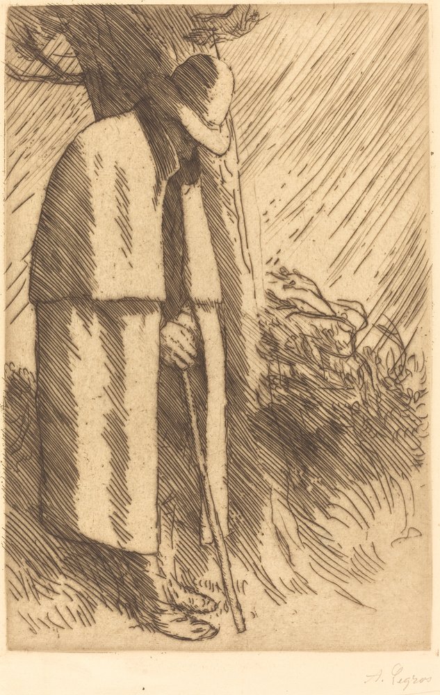 Resenären tar skydd Resenären tar skydd. av Alphonse Legros