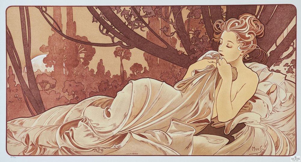 Skymning, 1899 av Alphonse Mucha
