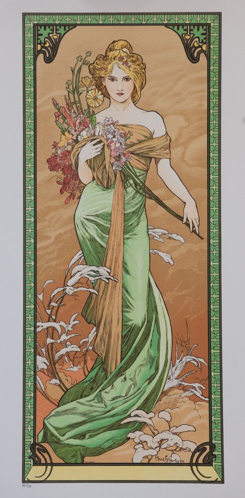 Vår, ur serien Les Saisons, 1900 av Alphonse Mucha