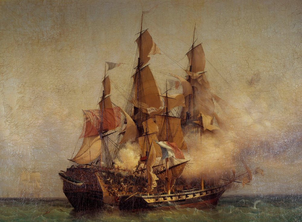 Capture of the Kent”” av Robert Surcouf av Ambroise-Louis Garneray