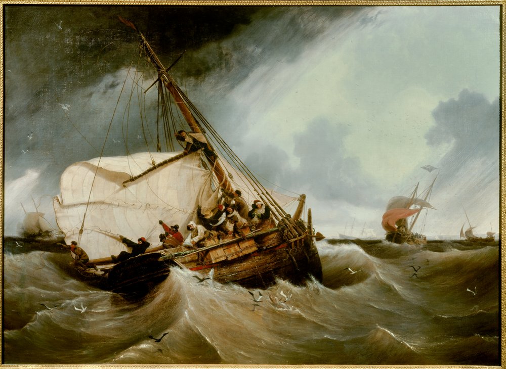 Fiska en torsk Målning av Ambroise Louis Garneray (1783-1857) 1832 Sön. 1,26x1,75 m Rouen, Museum of Fine Arts av Ambroise-Louis Garneray