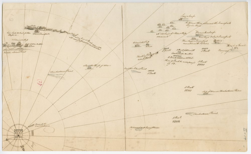 Slagsplan för belägringen av Bostons hamn, c.1775-1776 av American School