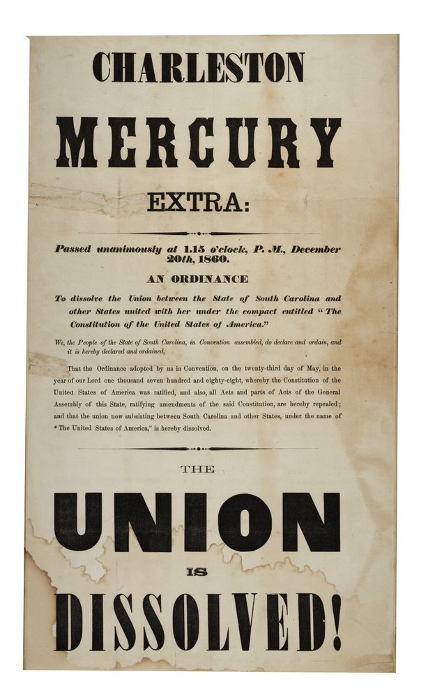Unionen är upplöst! (Charleston Mercury, Extra Ed.), 20 december 1860 av American School