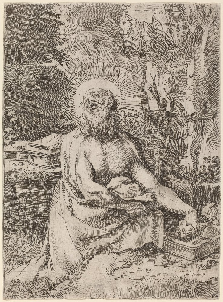 Saint Hieronymus i vildmarken av Annibale Carracci