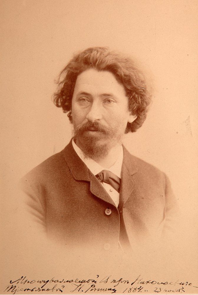 Porträtt av konstnären Ilya Iefimovitch Repine (Ilia Yefimovich Repin) (1844-1930). Albumin foto av Anonymous Anonymous