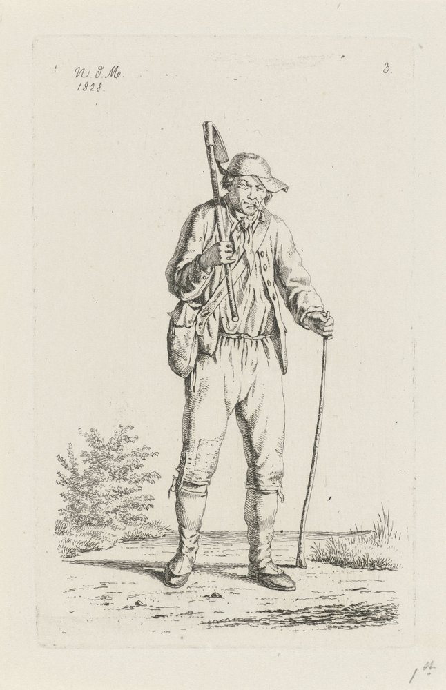 Bonde från Ardennerna med hacka Bönder och kvinnliga bönder från Förenade kungariket Nederländerna (serietitel) av Anthonie Willem Hendrik Nolthenius de Man