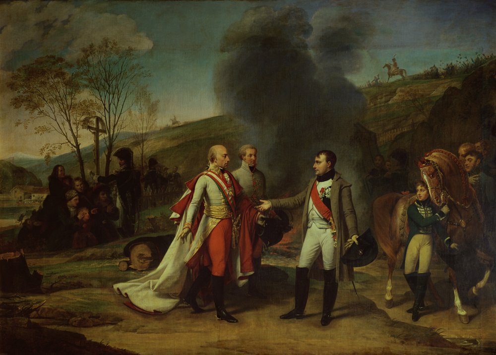 Möte mellan Napoleon I (1769-1821) och Frans II (1768-1835) efter slaget vid Austerlitz, 4 december 1805 av Antoine-Jean Gros