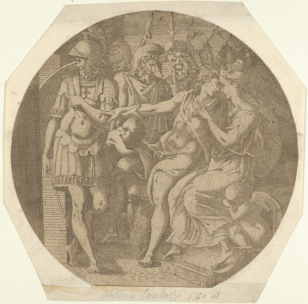 En man som säger farväl till en kvinna, 1540-45. av Antonio Fantuzzi
