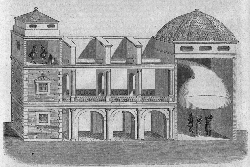 Akustisk kornett uppfunnen av Athanase Kircher (eller Athanasius Kircheri) (1601-1680). av Athanasius Kircher