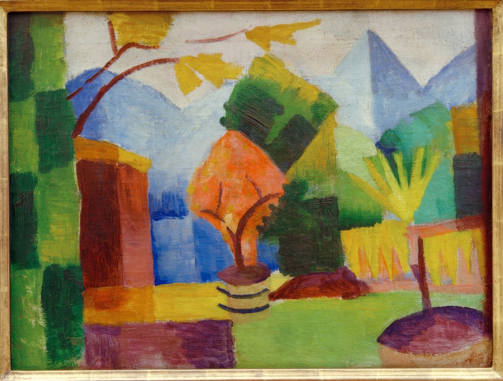 Trädgård vid sjön Thun av August Macke