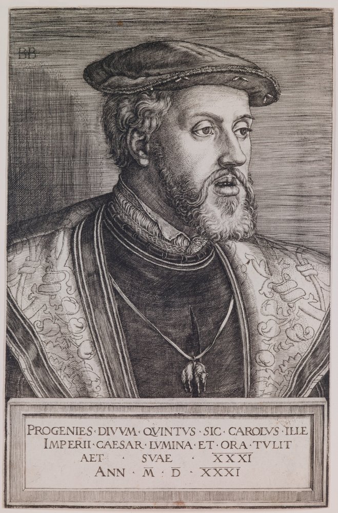 Porträtt av Charles Quint av Barthel Beham