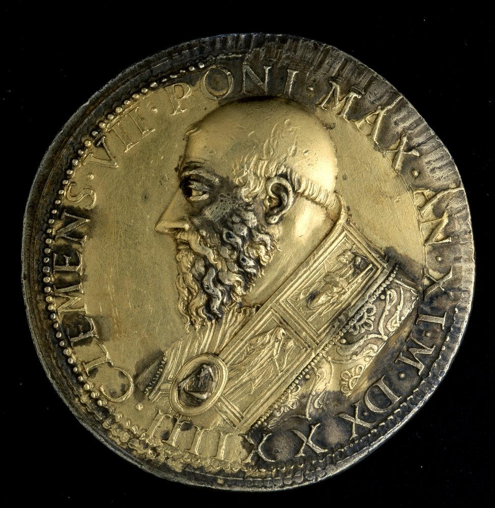 Medaillon med porträttet av påven Clément VII av Benvenuto Cellini