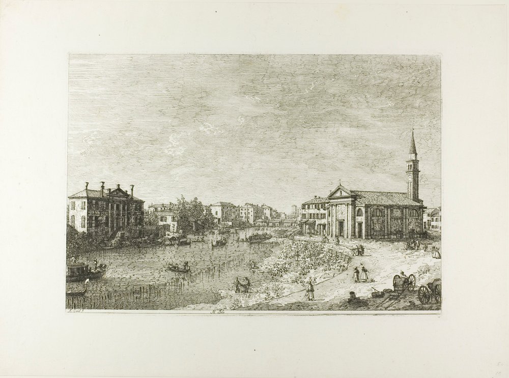 Al Dolo, från Views av Canaletto