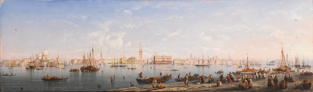 Panoramautsikt över Venedig (tempera på papper) av Carlo Bossoli