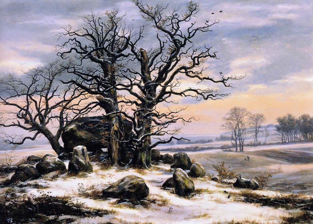 Megalitgrav på vintern av Caspar David Friedrich