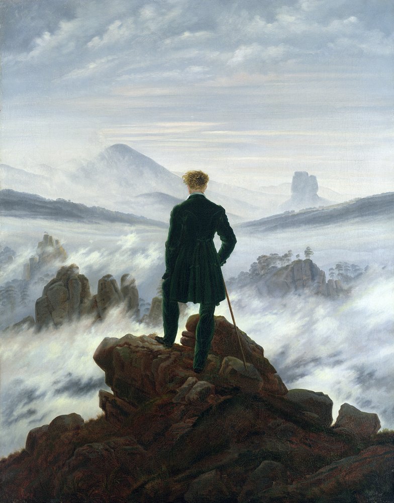 Vandraren över dimhavet av Caspar David Friedrich