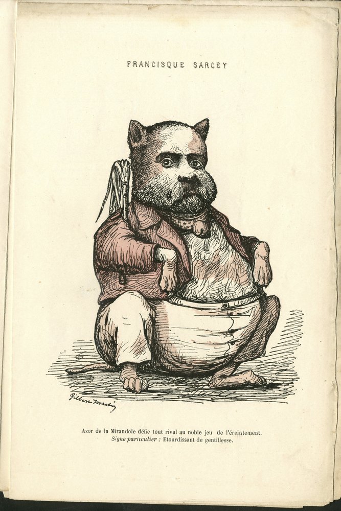 Illustration av Charles Gilbert-Martin (1839-1905) i "" Contemporary Grimaces"" av Charles Gilbert-Martin
