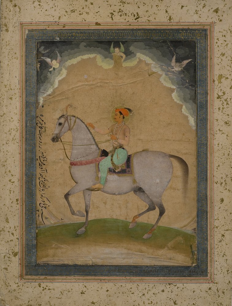 Ett ryttarporträtt av prins Dara Shikoh som ung man, 1640 av Chitarman