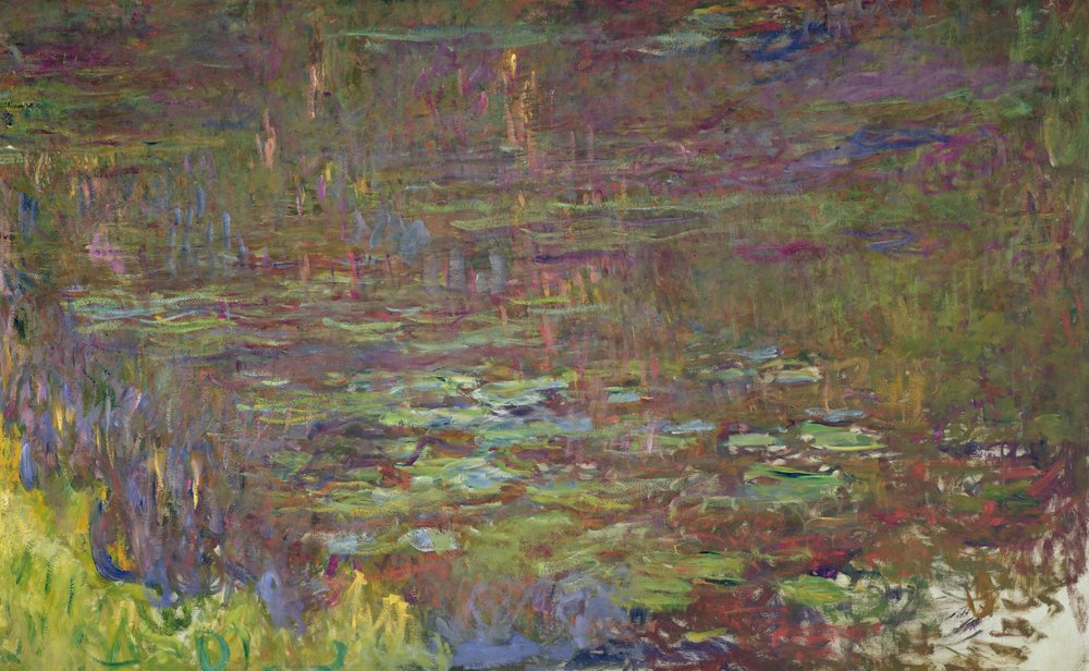 Näckrosor vid solnedgången, detalj från höger sida, 1915-26 av Claude Monet