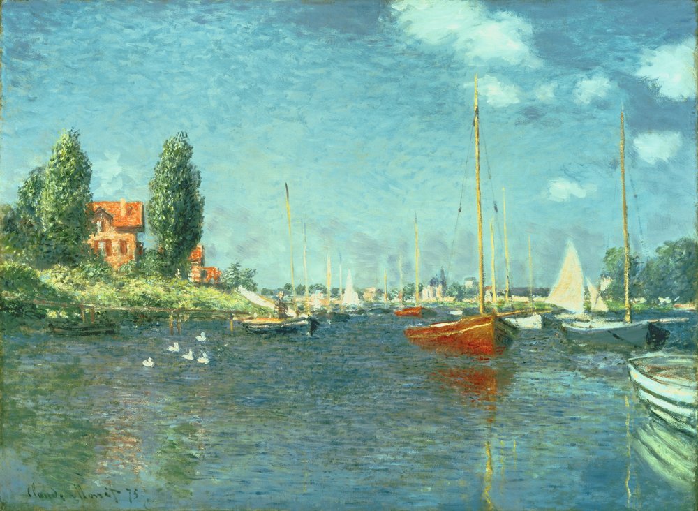 Röda båtar, Argenteuil, 1875 av Claude Monet