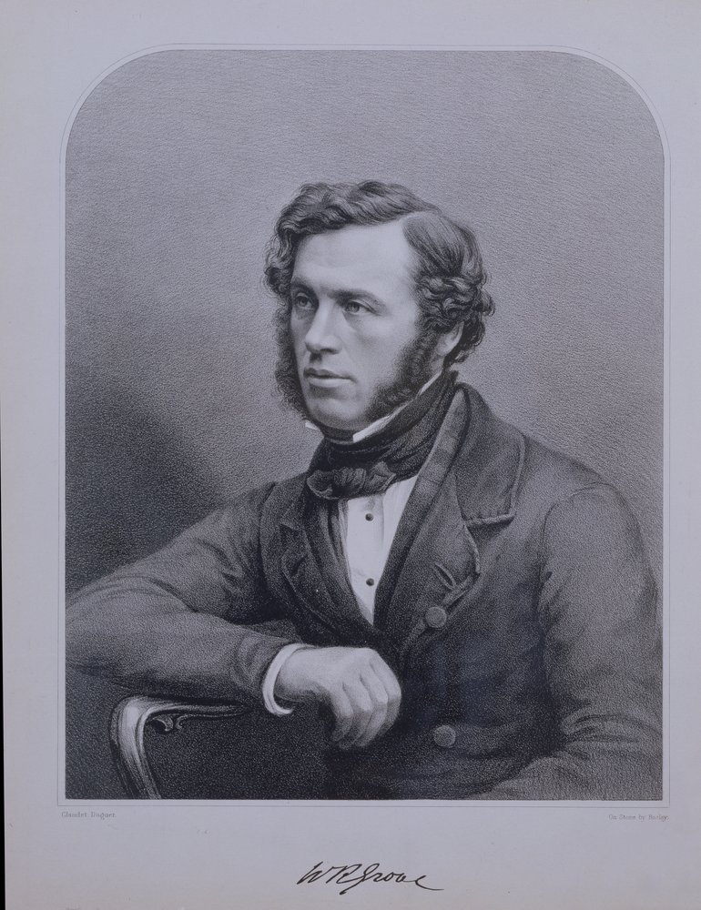 Porträtt av Sir William Grove (1811-96) graverat av Bosley av Claudet Daguer