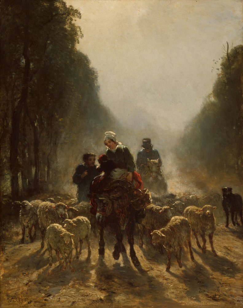 Vägen till marknaden, 1858?59 av Constant-Emile Troyon