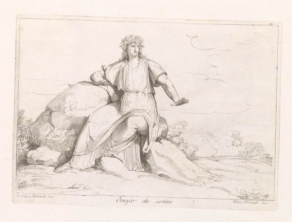 Horatius Horace skriver (titel på objekt) av Damiano Pernati